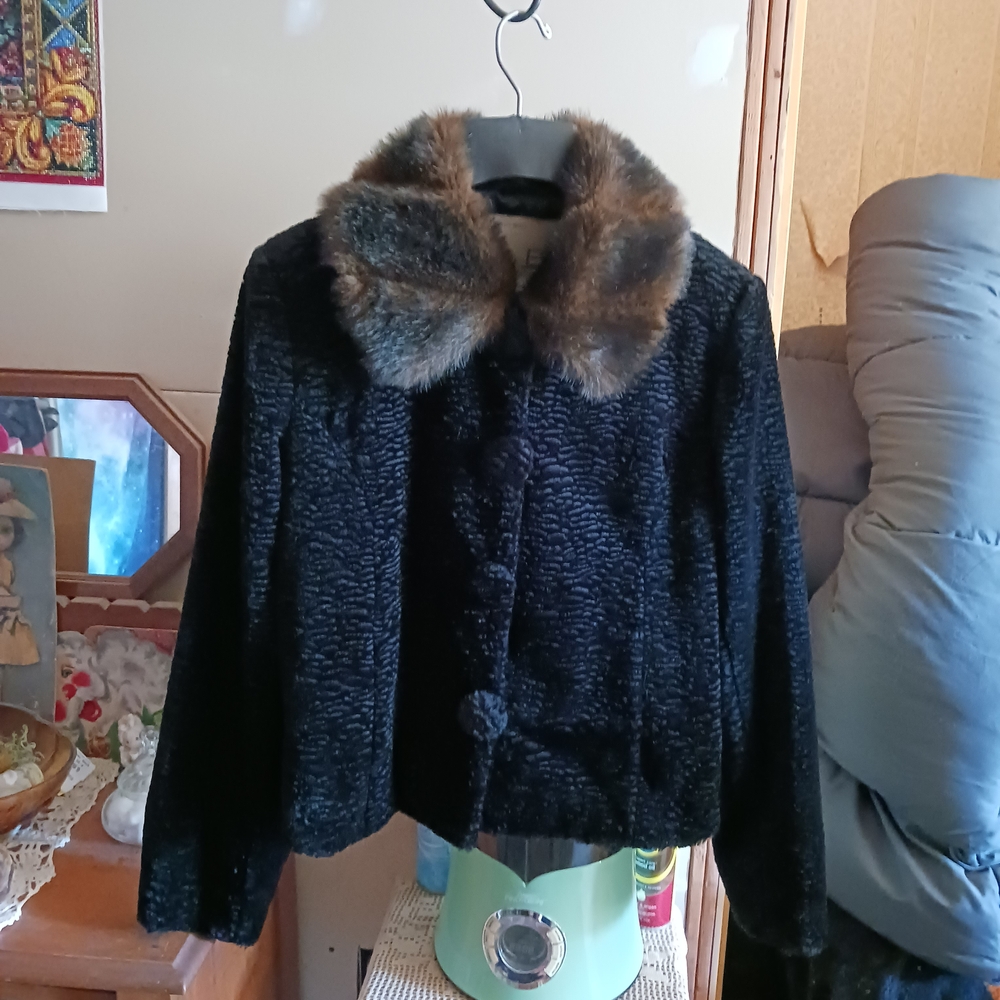 Chic Black Faux Fur Women's Teddy Jacket